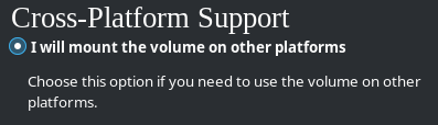 Cross Plattform Support checkbox