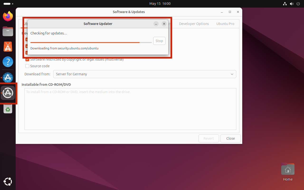 App Updater is installing updates