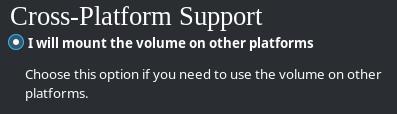 Cross platform support checkbox